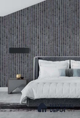 Grey Marble Louver PN 03214 8 ft x 4.9 inch Charcoal Panel - 8 mm | Suitable for Feature Wall, TV Unit & Living Room | Width is Subjected to 5% Variation