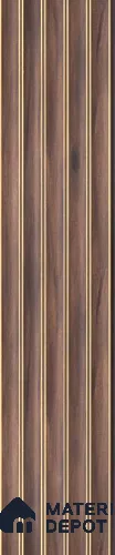 Brown Wooden Louver PN 03215 8 ft x 4.9 inch Charcoal Panel - 8 mm | Suitable for Feature Wall, TV Unit & Living Room | Width is Subjected to 5% Variation