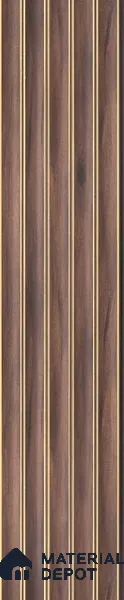 Brown Wooden Louver PN 03215 8 ft x 4.9 inch Charcoal Panel - 8 mm | Suitable for Feature Wall, TV Unit & Living Room | Width is Subjected to 5% Variation