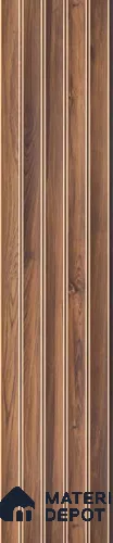 Brown Wooden Louver PN 03216 8 ft x 4.9 inch Charcoal Panel - 8 mm | Suitable for Feature Wall, TV Unit & Living Room | Width is Subjected to 5% Variation