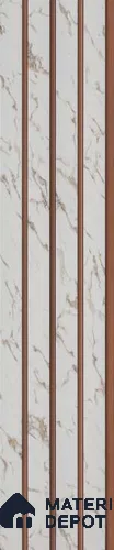 White Marble Louver PN 03220 8 ft x 4.9 inch Charcoal Panel - 8 mm | Suitable for Feature Wall, TV Unit & Living Room | Width is Subjected to 5% Variation