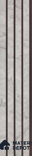 Grey Marble Louver PN 03221 8 ft x 4.9 inch Charcoal Panel - 8 mm | Suitable for Feature Wall, TV Unit & Living Room | Width is Subjected to 5% Variation