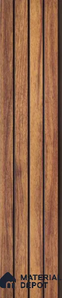 Brown Wooden Louver PN 03224 8 ft x 4.9 inch Charcoal Panel - 8 mm | Suitable for Feature Wall, TV Unit & Living Room | Width is Subjected to 5% Variation