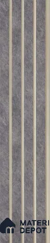 Grey Patterned Louver PN 03225 8 ft x 4.9 inch Charcoal Panel - 8 mm | Suitable for Feature Wall, TV Unit & Living Room | Width is Subjected to 5% Variation