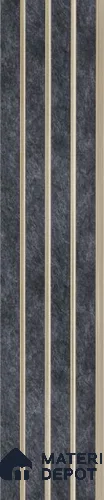 Grey Patterned Louver PN 03226 8 ft x 4.9 inch Charcoal Panel - 8 mm | Suitable for Feature Wall, TV Unit & Living Room | Width is Subjected to 5% Variation