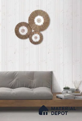 White Marble Louver PN 03227 8 ft x 4.9 inch Charcoal Panel - 8 mm | Suitable for Feature Wall, TV Unit & Living Room | Width is Subjected to 5% Variation