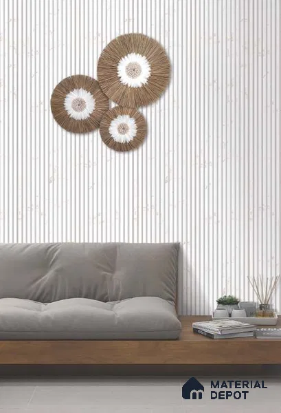 White Marble Louver PN 03227 8 ft x 4.9 inch Charcoal Panel - 8 mm | Suitable for Feature Wall, TV Unit & Living Room | Width is Subjected to 5% Variation