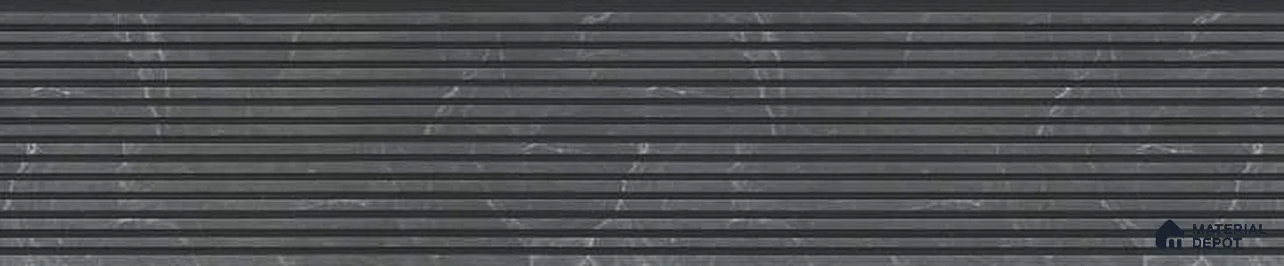 Grey Marble Louver PN 03229 8 ft x 4.9 inch Charcoal Panel - 8 mm | Suitable for Feature Wall, TV Unit & Living Room | Width is Subjected to 5% Variation
