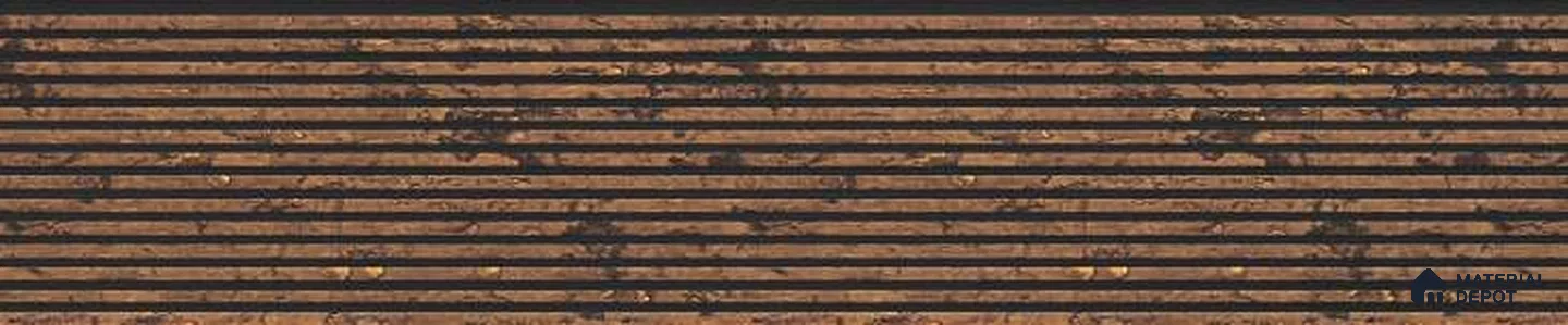 Brown Marble Louver PN 03230 8 ft x 4.9 inch Charcoal Panel - 8 mm | Suitable for Feature Wall, TV Unit & Living Room | Width is Subjected to 5% Variation