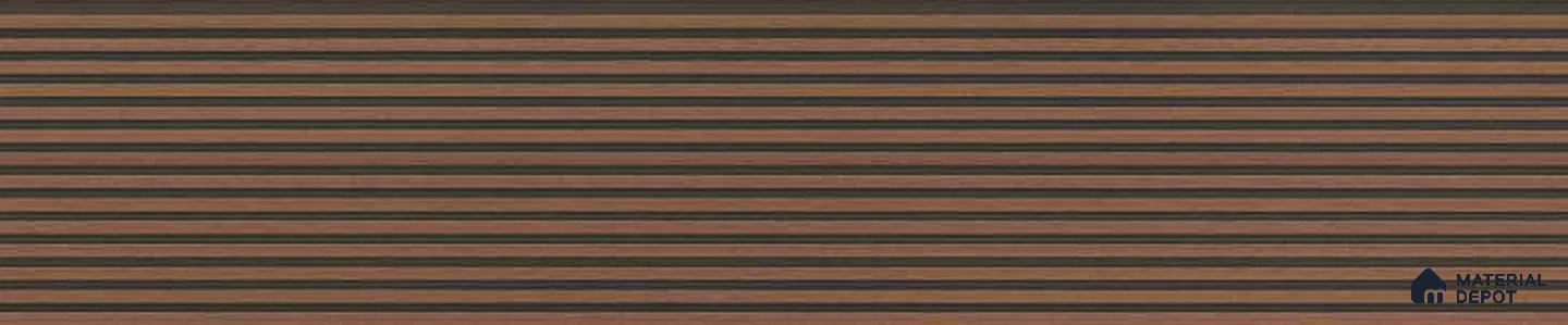 Brown Wooden Louver PN 03232 8 ft x 4.9 inch Charcoal Panel - 8 mm | Suitable for Feature Wall, TV Unit & Living Room | Width is Subjected to 5% Variation