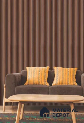 Brown Marble Louver PN 03237 8 ft x 4.9 inch Charcoal Panel - 8 mm | Suitable for Feature Wall, TV Unit & Living Room | Width is Subjected to 5% Variation
