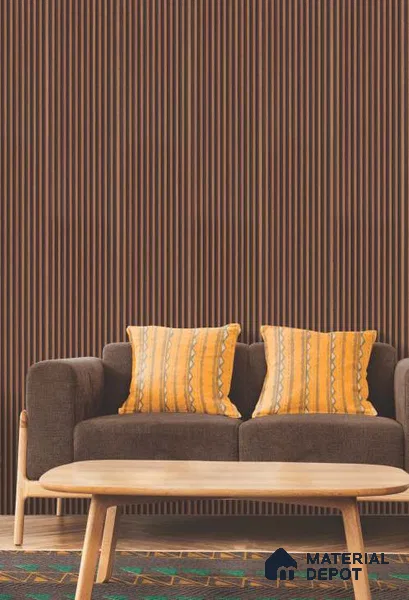 Brown Marble Louver PN 03237 8 ft x 4.9 inch Charcoal Panel - 8 mm | Suitable for Feature Wall, TV Unit & Living Room | Width is Subjected to 5% Variation