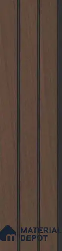 Brown Wooden Louver PN 03022 8 ft x 4.9 inch Charcoal Panel - 8 mm | Suitable for Feature Wall, TV Unit & Living Room | Width is Subjected to 5% Variation