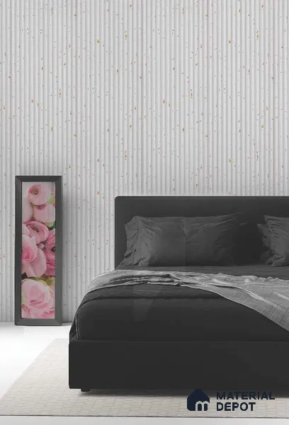 White Marble Louver PN 03239 8 ft x 4.9 inch Charcoal Panel - 8 mm | Suitable for Feature Wall, TV Unit & Living Room | Width is Subjected to 5% Variation