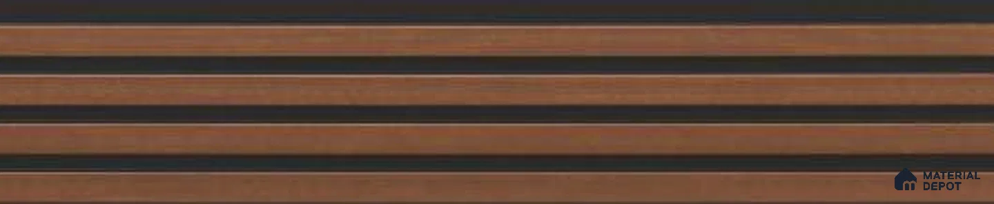 Brown Wooden Louver PN 03243 B 8 ft x 4.9 inch Charcoal Panel - 8 mm | Suitable for Feature Wall, TV Unit & Living Room | Width is Subjected to 5% Variation