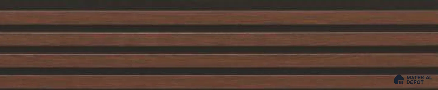 Brown Wooden Louver PN 03244 B 8 ft x 4.9 inch Charcoal Panel - 8 mm | Suitable for Feature Wall, TV Unit & Living Room | Width is Subjected to 5% Variation