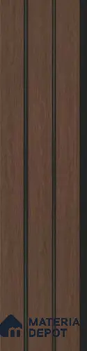 Brown Wooden Louver PN 03023 8 ft x 4.9 inch Charcoal Panel - 8 mm | Suitable for Feature Wall, TV Unit & Living Room | Width is Subjected to 5% Variation