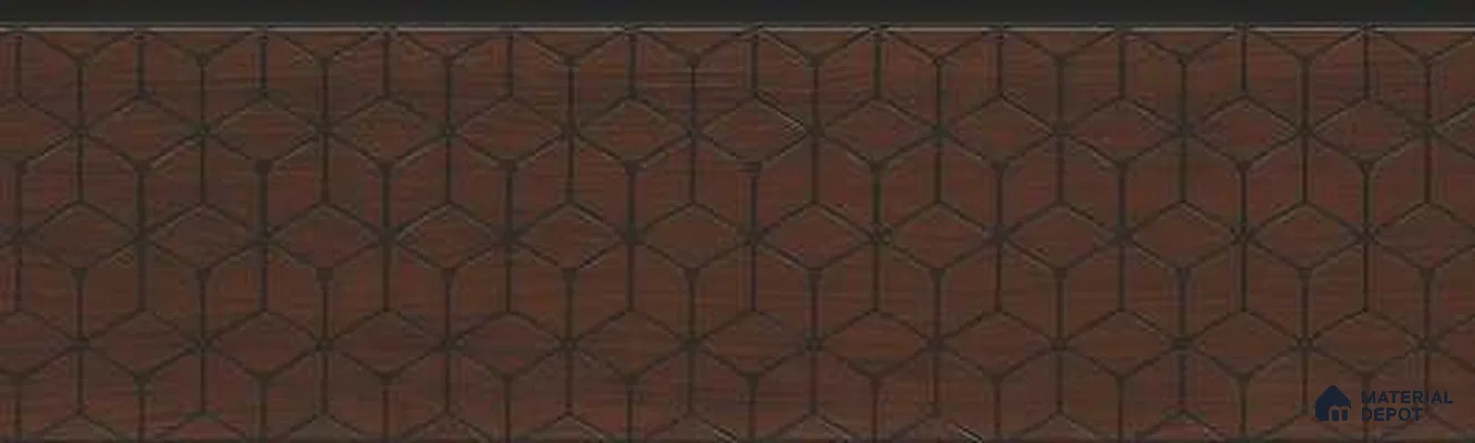 Brown Patterned Louver PN 03246 8 ft x 7 inch Charcoal Panel - 8 mm | Suitable for Feature Wall, TV Unit & Living Room | Width is Subjected to 5% Variation