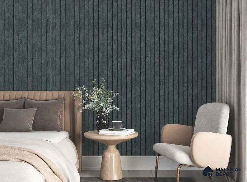 Grey Stone Louver PN 03024 8 ft x 4.9 inch Charcoal Panel - 8 mm | Suitable for Feature Wall, TV Unit & Living Room | Width is Subjected to 5% Variation