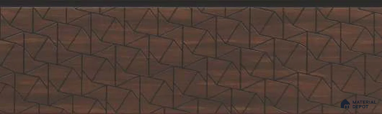 Brown Patterned Louver PN 03252 8 ft x 7 inch Charcoal Panel - 8 mm | Suitable for Feature Wall, TV Unit & Living Room | Width is Subjected to 5% Variation