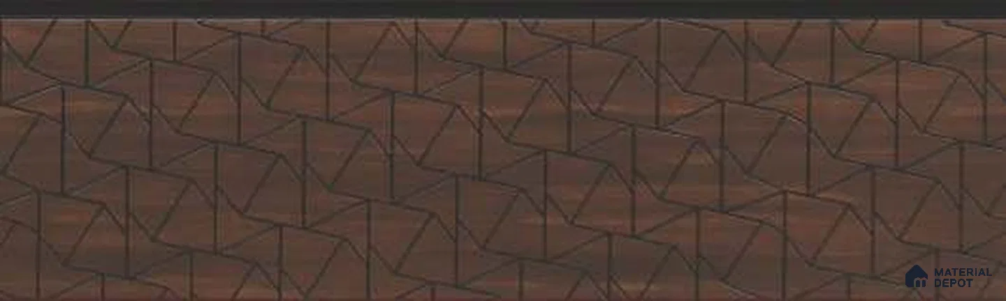 Brown Patterned Louver PN 03252 8 ft x 7 inch Charcoal Panel - 8 mm | Suitable for Feature Wall, TV Unit & Living Room | Width is Subjected to 5% Variation