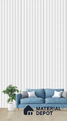 White Plain Colour Louver PN 03255 8 ft x 4.9 inch Charcoal Panel - 8 mm | Suitable for Feature Wall, TV Unit & Living Room | Width is Subjected to 5% Variation