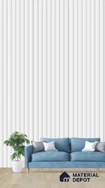 White Plain Colour Louver PN 03255 8 ft x 4.9 inch Charcoal Panel - 8 mm | Suitable for Feature Wall, TV Unit & Living Room | Width is Subjected to 5% Variation