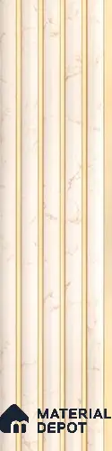Cream Marble Louver PN 03025 8 ft x 4.9 inch Charcoal Panel - 8 mm | Suitable for Feature Wall, TV Unit & Living Room | Width is Subjected to 5% Variation