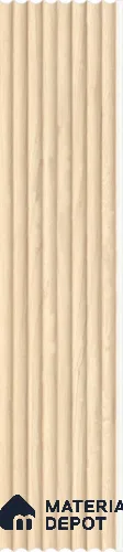 Cream Wooden Louver PN 03259 8 ft x 4.9 inch Charcoal Panel - 8 mm | Suitable for Feature Wall, TV Unit & Living Room | Width is Subjected to 5% Variation