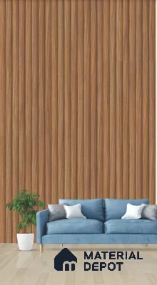 Brown Wooden Louver PN 03261 8 ft x 4.9 inch Charcoal Panel - 8 mm | Suitable for Feature Wall, TV Unit & Living Room | Width is Subjected to 5% Variation
