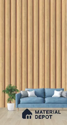 Brown Wooden Louver PN 03265 8 ft x 4.9 inch Charcoal Panel - 8 mm | Suitable for Feature Wall, TV Unit & Living Room | Width is Subjected to 5% Variation