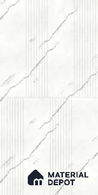 White Marble Look HDHMR Decorative Wall Panel PN 02997 C 8 ft x 2 ft - 6 mm | Suitable for Feature Wall, TV Unit & Living Room | Width is Subjected to 5% Variation