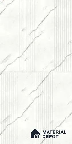 White Marble Look HDHMR Decorative Wall Panel PN 02997 C 8 ft x 2 ft - 6 mm | Suitable for Feature Wall, TV Unit & Living Room | Width is Subjected to 5% Variation