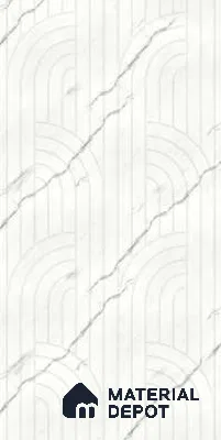 White Patterned Look HDHMR Decorative Wall Panel PN 03001 B 8 ft x 2 ft - 6 mm | Suitable for Feature Wall, TV Unit & Living Room | Width is Subjected to 5% Variation