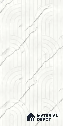 White Patterned Look HDHMR Decorative Wall Panel PN 03001 B 8 ft x 2 ft - 6 mm | Suitable for Feature Wall, TV Unit & Living Room | Width is Subjected to 5% Variation