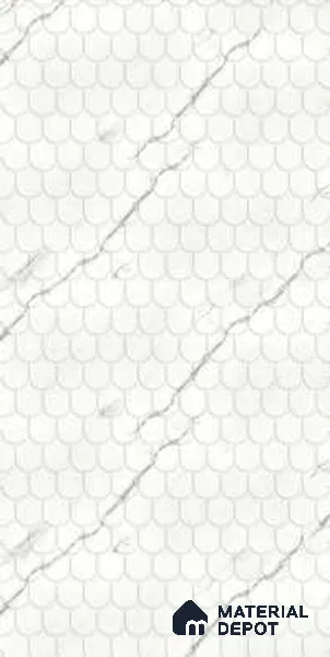 White Patterned Look HDHMR Decorative Wall Panel PN 03003 B 8 ft x 2 ft - 6 mm | Suitable for Feature Wall, TV Unit & Living Room | Width is Subjected to 5% Variation
