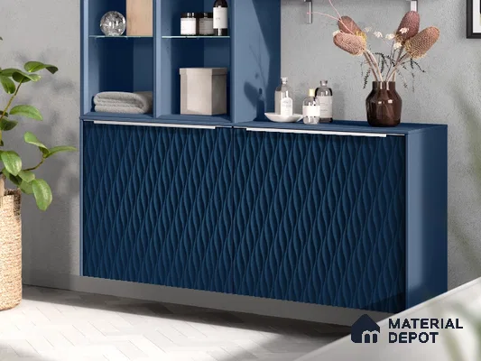 Blue Patterned Look PVC Decorative Wall Panel PN 03007 8 ft x 4 ft - 2 mm | Suitable for Feature Wall, TV Unit & Living Room | Width is Subjected to 5% Variation