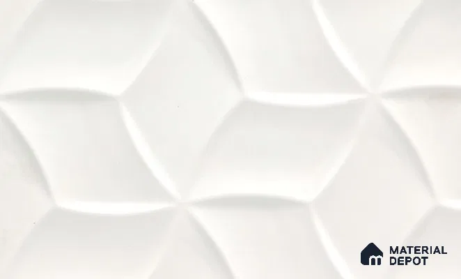 White Patterned Look PVC Decorative Wall Panel PN 03008 C 8 ft x 4 ft - 2 mm | Suitable for Feature Wall, TV Unit & Living Room | Width is Subjected to 5% Variation