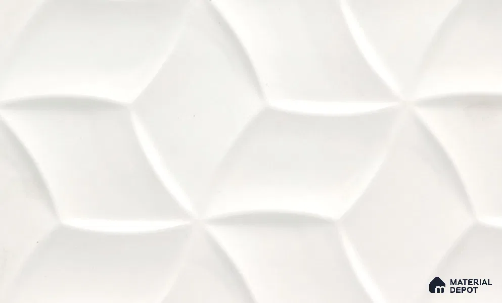 White Patterned Look PVC Decorative Wall Panel PN 03008 C 8 ft x 4 ft - 2 mm | Suitable for Feature Wall, TV Unit & Living Room | Width is Subjected to 5% Variation