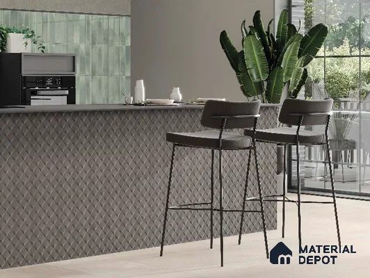 Grey Patterned look PN 03009 Flexible Soft Decorative Wall Panel | 8 ft x 4 ft | 2 - mm | Width is Subjected to 5% Variation