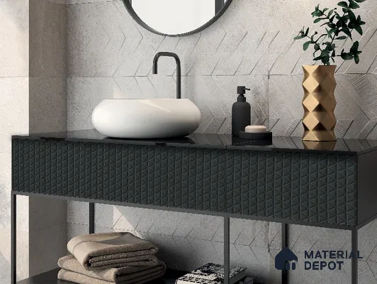 Grey Patterned Look PVC Decorative Wall Panel PN 03010 8 ft x 4 ft - 2 mm | Suitable for Feature Wall, TV Unit & Living Room | Width is Subjected to 5% Variation