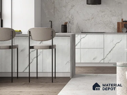 White Marble Look PVC Decorative Wall Panel PN 03012 8 ft x 4 ft - 2 mm | Suitable for Feature Wall, TV Unit & Living Room | Width is Subjected to 5% Variation