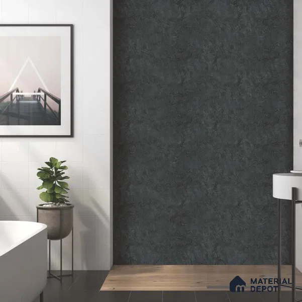 Grey Metallic Look PVC Decorative Wall Panel PN 03177 8 ft x 2 ft - 1 mm | Suitable for Feature Wall, TV Unit & Living Room | Width is Subjected to 5% Variation