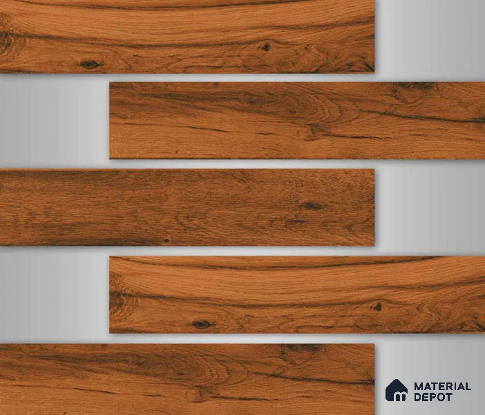 TL 02990 Earth Brown 39 x 8 inch Matte Finish Porcelain Floor & Wall Plank Tile - 9.5 mm | 2-3 mm Spacer is Mandatory