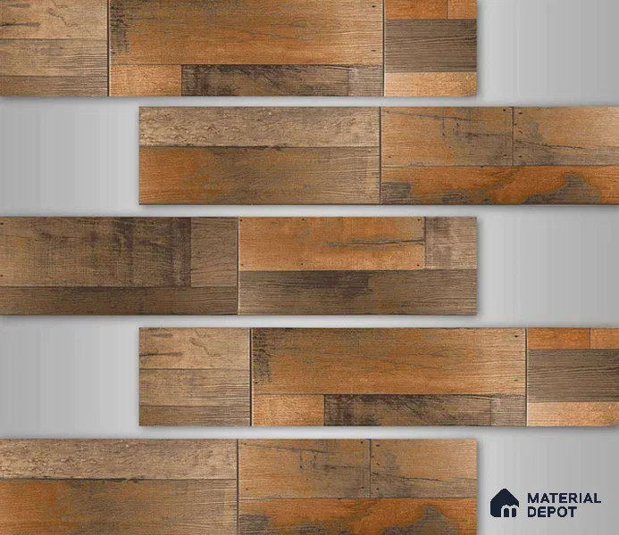 TL 02997 Hazelnut Brown 39 x 8 inch Matte Finish Porcelain Floor & Wall Plank Tile - 9.5 mm | 2-3 mm Spacer is Mandatory