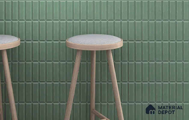Faux Subway Wall Tile TL 06365 E Forest Essence 1 ft x 1 ft Ceramic Matte Finish Tile - 9 mm | Suitable For Kitchen, Bathroom Walls and Backsplashes | Please Expect a Slight Variation of Pattern