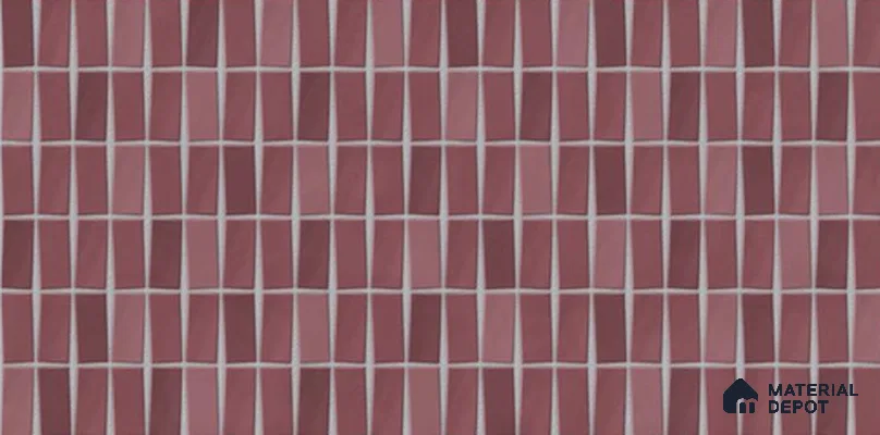 Faux Subway Wall Tile TL 06369 E Grape Twist 2 ft x 1 ft Ceramic Glossy Finish Tile - 9 mm | Suitable For Kitchen, Bathroom Walls and Backsplashes | Please Expect a Slight Variation of Pattern