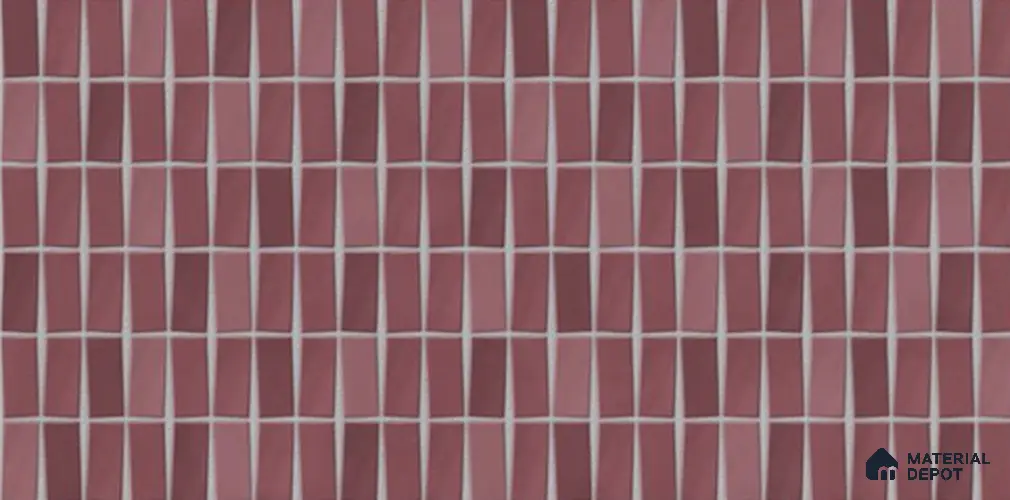 Faux Subway Wall Tile TL 06369 E Grape Twist 2 ft x 1 ft Ceramic Glossy Finish Tile - 9 mm | Suitable For Kitchen, Bathroom Walls and Backsplashes | Please Expect a Slight Variation of Pattern