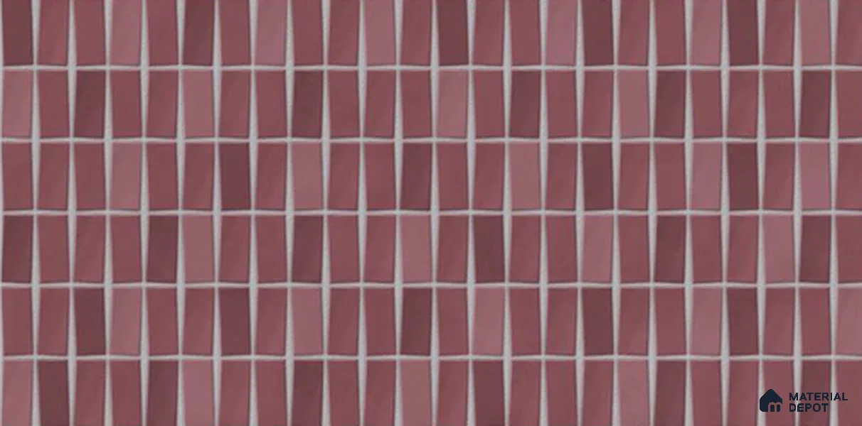Faux Subway Wall Tile TL 06369 E Grape Twist 2 ft x 1 ft Ceramic Glossy Finish Tile - 9 mm | Suitable For Kitchen, Bathroom Walls and Backsplashes | Please Expect a Slight Variation of Pattern