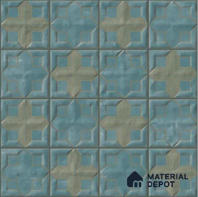 Faux Subway Wall Tile TL 06359 Classic Aqua 1 ft x 1 ft Ceramic Glossy Finish Tile - 9 mm | Suitable For Kitchen, Bathroom Walls and Backsplashes | Please Expect a Slight Variation of Pattern